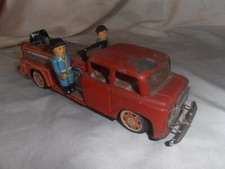 VINTAGE ANCIEN CAMION POMPIERS EN TOLE 26 CM