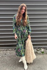 ZARA NWT WOMAN PRINTED DRESS WITH LACE INSERTS MULTICOLORED  8471/156