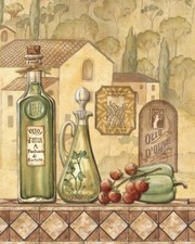 Ceramic Backsplash Tile Mural Wine Themed Kitchen - Tuscany III