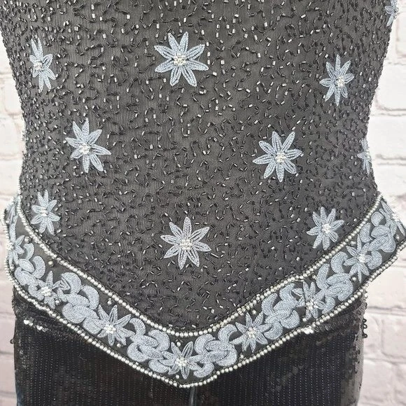 Blusa de lantejoulas vintage Papell Boutique, média - Imagem 3 de 4