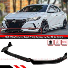 For 20-23 Nissan Sentra B18 Jdm V2 Winglet Gloss Black Front Bumper Lip Splitter For 20-23 Nissan Sentra B18 Jdm V2 Winglet Gloss Black Front Bumper Lip Splitter