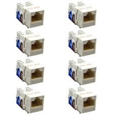 8 Pcs Cat6 RJ45 Network LAN Ethernet Keystone Jack 110 Punch Down Snap In White