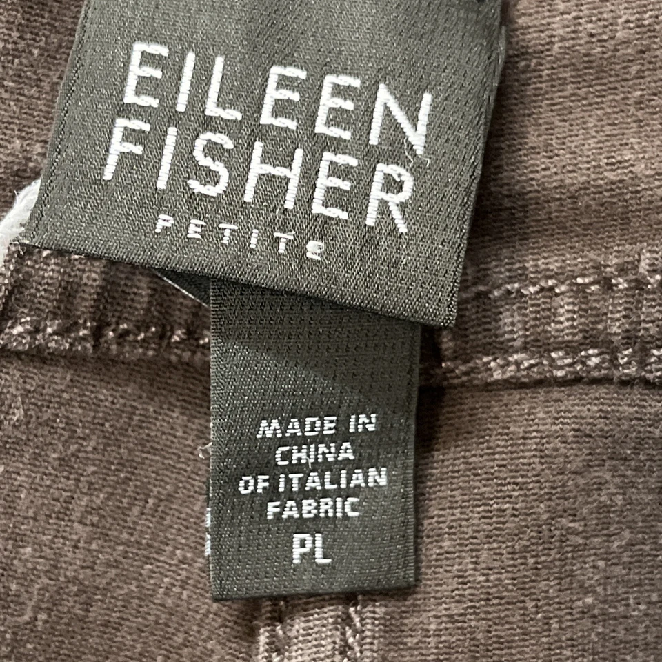Eileen Fisher Sz PL 14/16 Petite Stretch Micro Corduroy Wide Leg Pant Brown - Image 4 of 4
