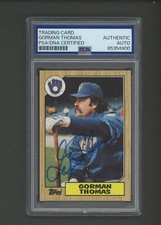 Gorman Thomas 1987 Topps #495 Brewers PSA/DNA Encased Autograph