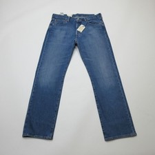 Jeans uomo Levis 501 originale 33x30 blu denim gamba dritta elasticizzato bottoni mosca