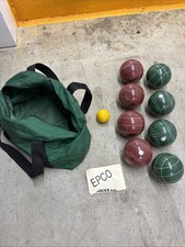 EPCO Bocce Ball Set 8 Resin Balls Pallino Carry Bag Red Green