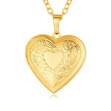 Locket Necklace for Women,20'' 2'' inch Heart Shaped Necklace That Holds Picture