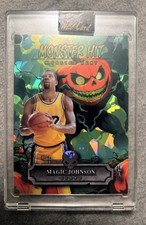 Magic Johnson Monster Hit 1/1 Pumpkin Cracked Ice Green 2025 Wild Card encased 