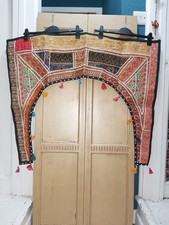 HANDMADE PATCHWORK INDIAN DOOR HANGING (TORAN) WITH TASSELS IN MULTI TONES