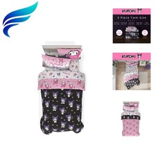Reversible Sanrio Bedding Set with Kuromi My Melody - Twin Comforter Set