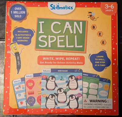 Skillmatics ''I Can Spell'' Write, Wipe, Repeat Activity Mats FREE SHIPPING