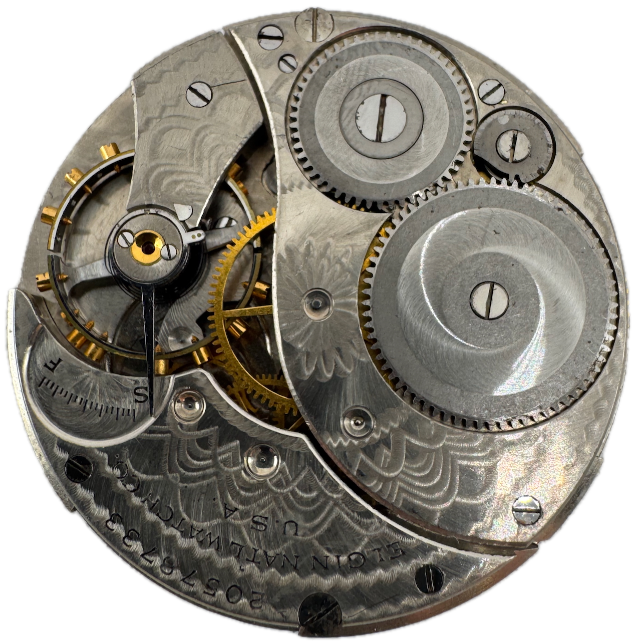 Antique 12s 1918 Elgin 7 Jewel Mechanical Pocket Watch Movement 303 USA