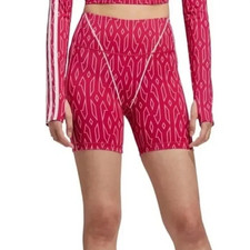 Ivy Park Adidas Monogram Bold Pink Bike Shorts XS