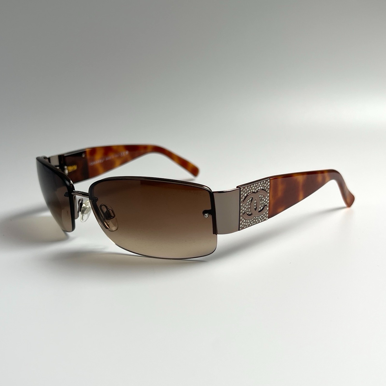 Chanel Rimless Sunglasses Rectangular Authentic B… - image 1