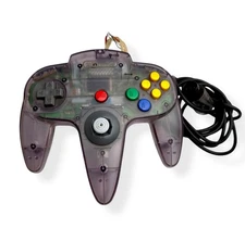 Authentic OEM Nintendo 64 N64 Atomic Purple Clear Controller WORKS *cable strip