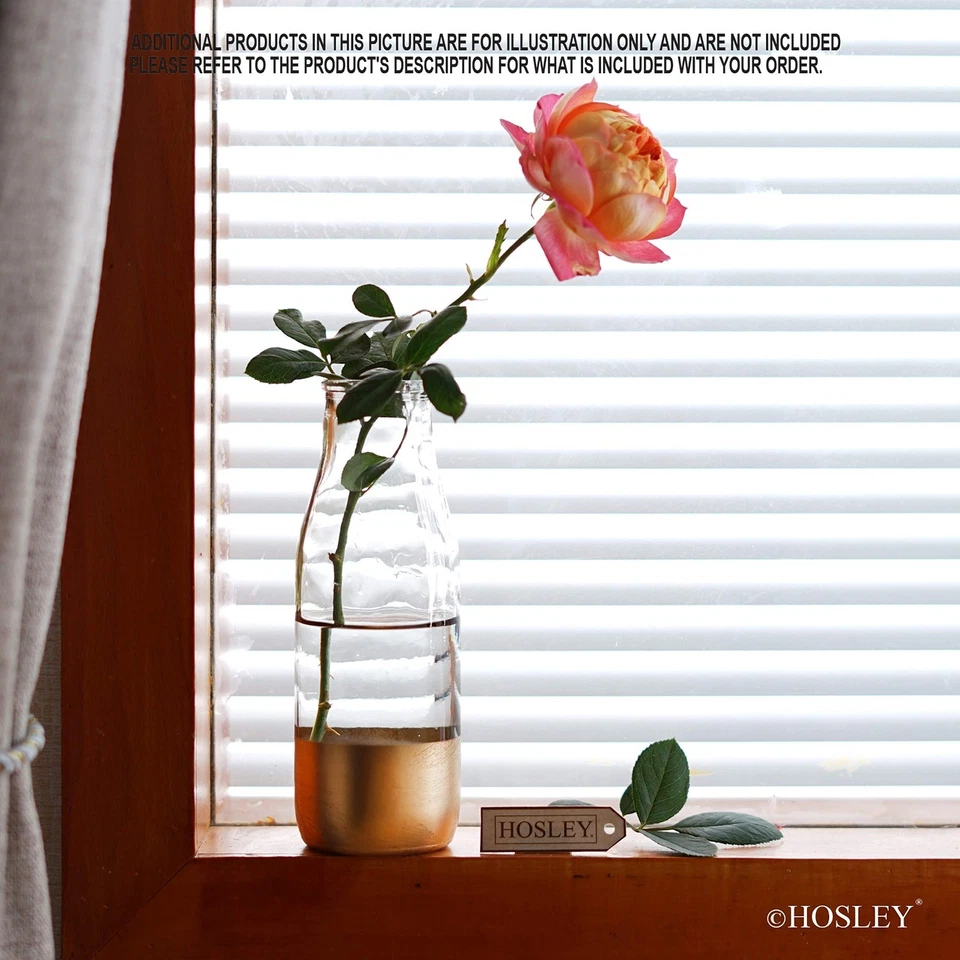 Набор Hosley из 6 шт., большая стеклянная ваза для цветов, прозрачные и золотые вазы оптом. - Изображение 2 из 3