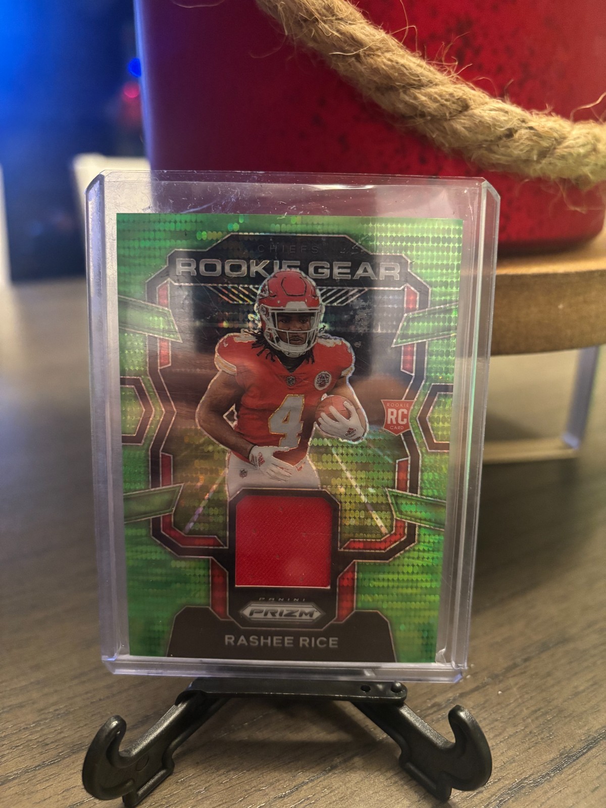2023 Panini Prizm - Rookie Gear Rashee Rice #RG-RR Neon Green Pulsar Prizm (MEM,