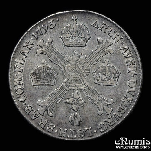 AUSTRIA, Francisco II, 1/4 Taler 1793 B, Kremnitz, VF/VF-XF - Imagen 3 de 6