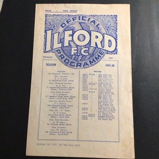 Programme Barnet v Leytonstone @ Ilford 10th April 48 London Senior Cup S/F