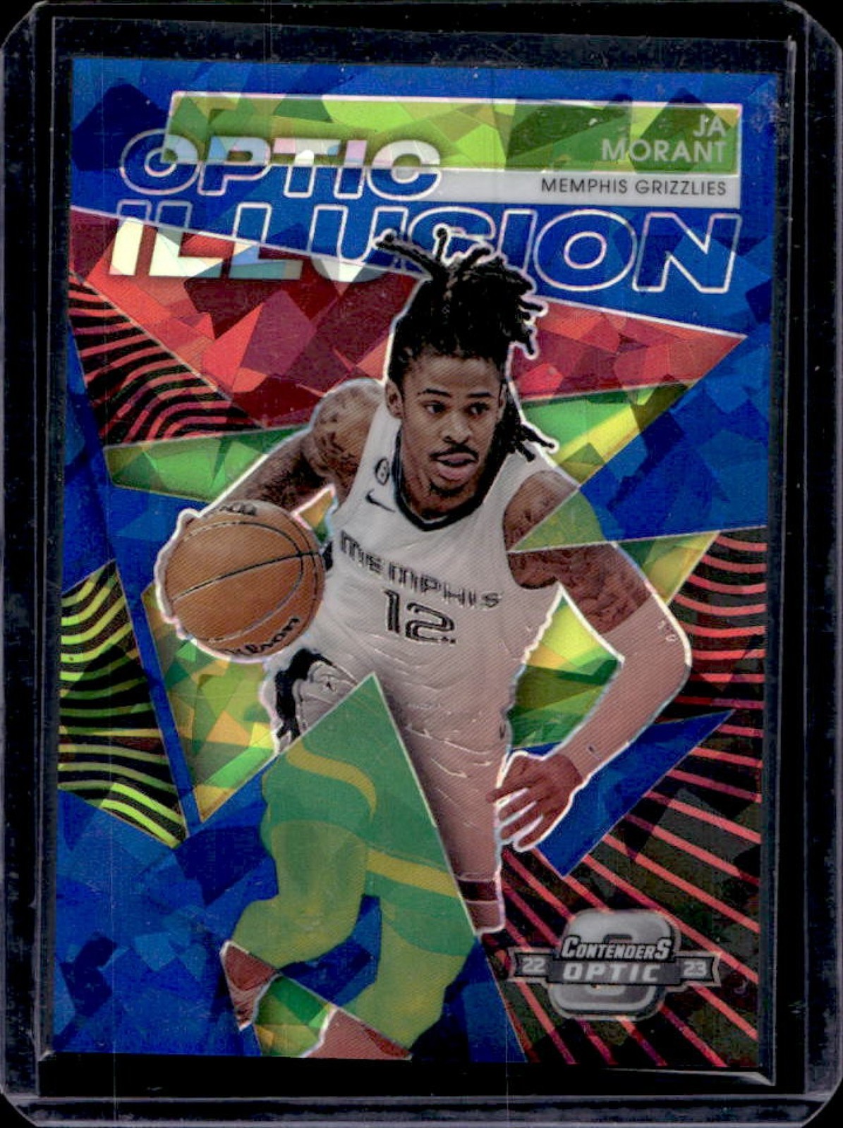 2022-23 Contenders Optic Ja Morant Illusion Blue Cracked Ice #48/75 Grizzlies