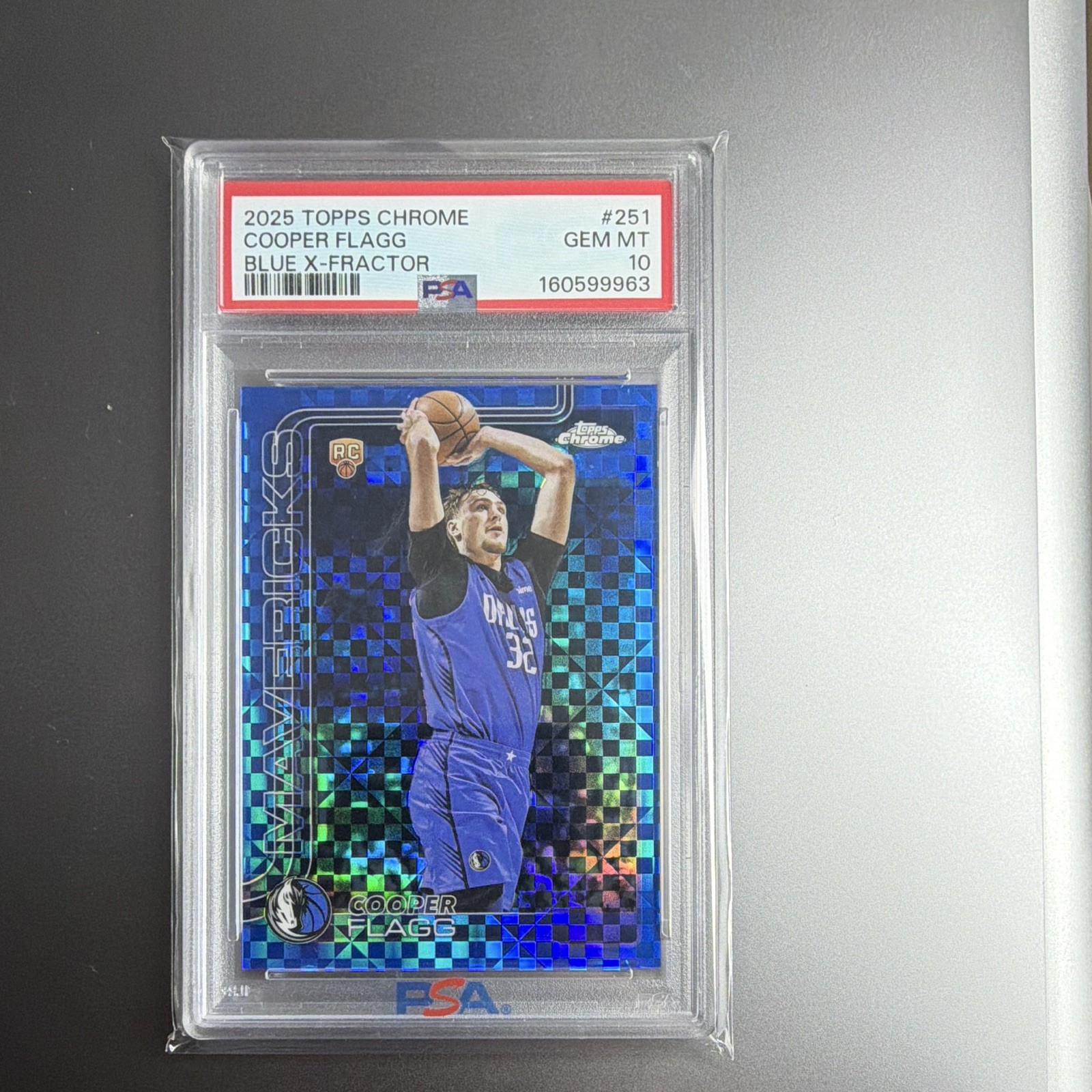Topps Chrome 2025 Cooper Flagg RC Rookie Blue X-Fractor #251 PSA 10