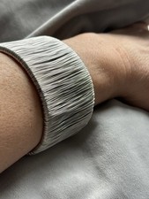 Armreif/Manschette,Silberdraht handgewickelt, 76 g ,D-6.8 cm, Br. 4,5 cm