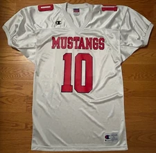 NEW! RARE! Vintage Champion SMU Mustangs Team Issued Game Football Jersey #10 L