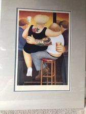 Beryl Cook Mounted Signed Print (Two On A Stool)