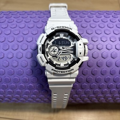 Casio G-SHOCK GA-400 White Resin Analog Digital Quartz Men's Wristwatch Good
