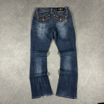 Miss Me Jeans - S(36) - Flared/Bootcut - Blau/Verwaschen - Low-Waist