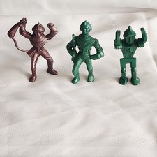 3 Vintage 1950's Archer Ajax 2 Spaceman 1 Robot Toy Figures Hard Plastic