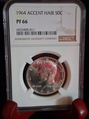 1964 Accented Hair Silver Proof Kennedy Half Dollar NGC PF66
