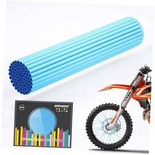 72Pcs Spoke Skins Covers Spoke Wraps Wheel Decoration for Motorcycle Sky Blue