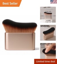Flawless Tan Application Brush - Kabuki Style with Bristles, Gold Finish
