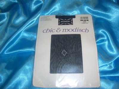 Sexy KUNERT Nylons Chinchillan Feinstrumpfhose m. Straß Gr. M 40/42 schwarz OVP