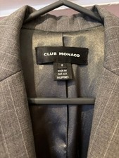 Club Monaco Size 8 Grey Pinstrip Blazer Women's