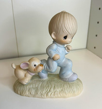 Enesco ?God?s Speed? Jonathan David Boy with Puppy Porcelain Figurine 1979