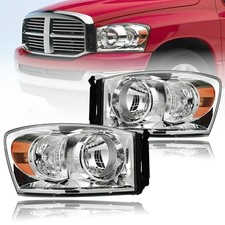 for 2006-2008 Dodge Ram 1500 2500 3500 Amber Reflector Chrome Housing
