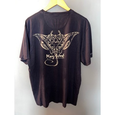 Crazy Shirts Mens XL Navy Blue Pima Cotton Key West Dive Company Stingray Tee