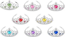8 Pcs Tiaras Crown Set, Princess Dress up Costume Birthday Party Favor Headwear,