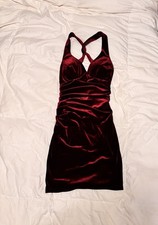 Windsor Paris Velvet Lace-Up Mini Dress - size XS