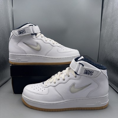 NEW Nike Air Force 1 Mid QS Shoes ''NYC'' White Blue DH5622-100 Men's Size 9