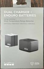 GoPro Dual Battery Charger + 2 Enduro Batteries HERO 12-9 Blk Long Lasting *NEW*