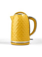 Diamond Textured Yellow Fast Boil Kettle 1.7L Kitchen Appliance 3000W