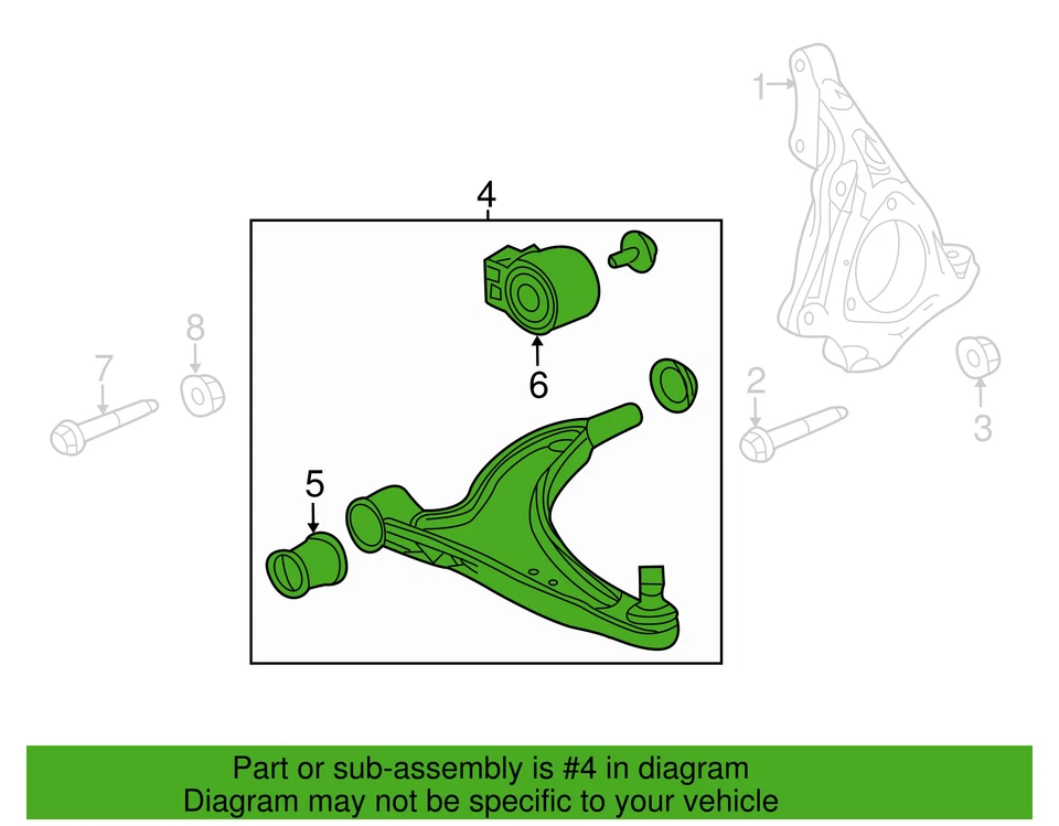 Genuine OEM GM Suspension Control Arm-LS Front Left Lower 14-17 Chevy Impala - Image 2 of 2