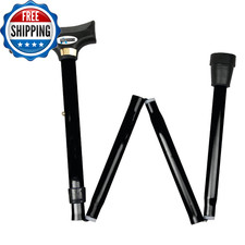 Black Folding Cane for Men and Women Adjustable Foldable Walking Cane...