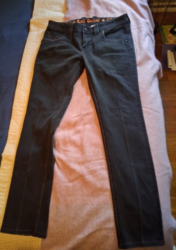 Rock Revival Jeans Baldwin Slim Straight Men's Size 32x30 Black Denim see pics