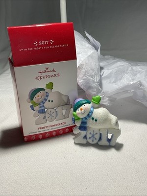 Hallmark Frosty Fun Decade 2017 Snowman Ornament - NIB