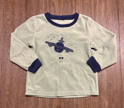 Carter s Fleece Top Kids Size 3T Airplane Clouds Transportation