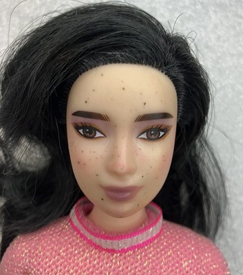 OOAK Custom Makeup Freckles Barbie Fashionistas: #127 Curvy Asian Doll Restyle